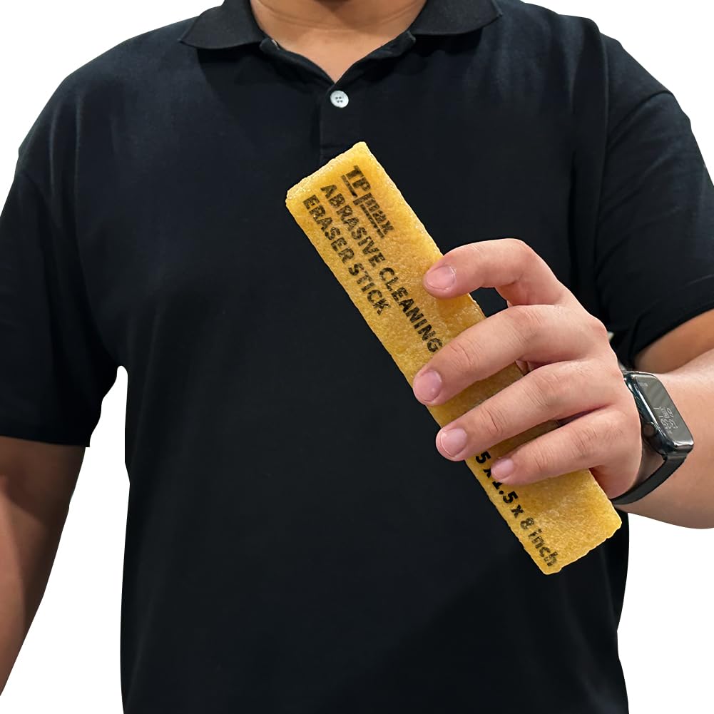 1-1/2" x 1-1/2" x 8" Inch Abrasive Cleaning Eraser Stick - 2 Packs for Cleaning Abrasive Sanding Belts & Sanding Discs Sandpaper Rough Tape, Skateboard and Shoes Natural Rubber Build
