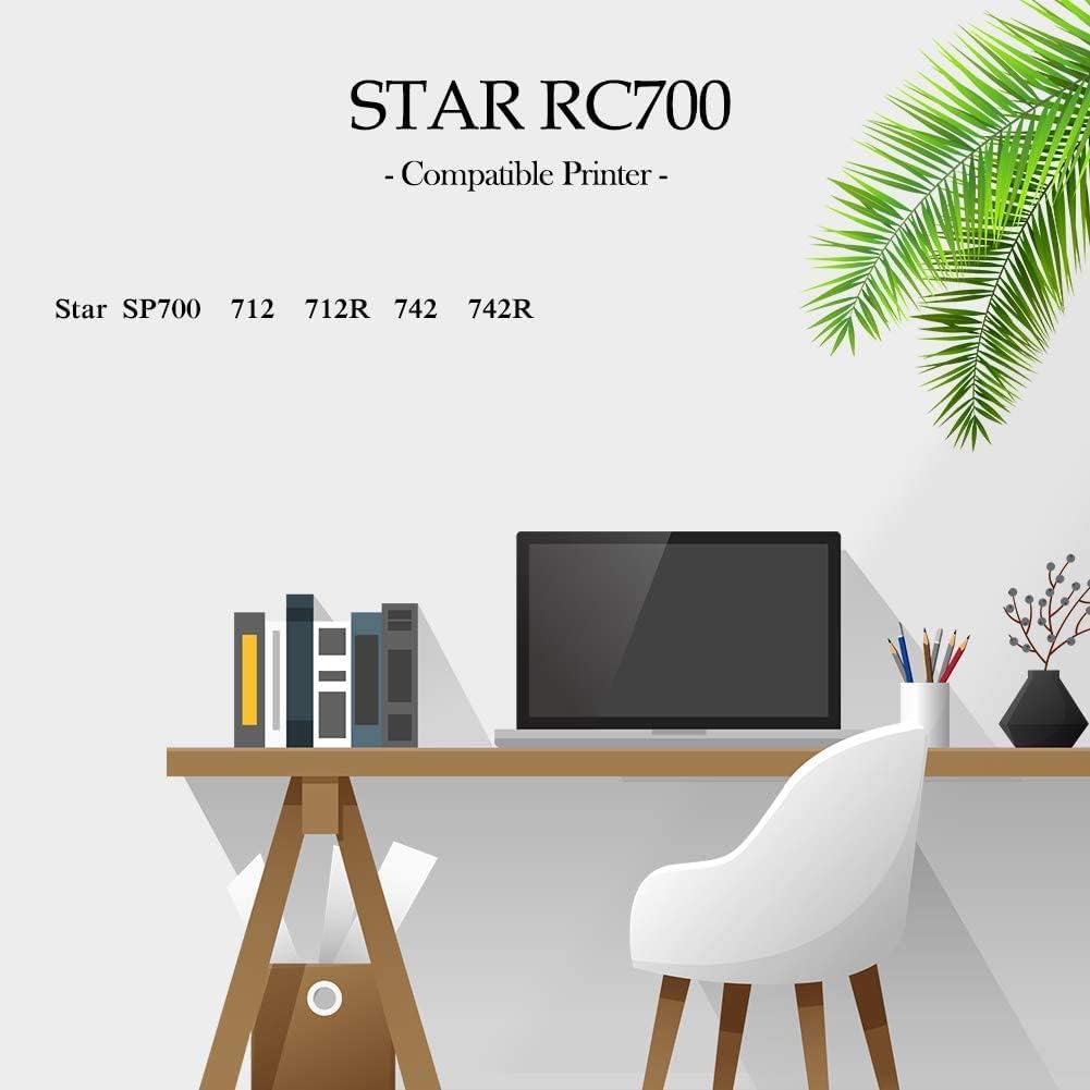 Bigger Compatible Replacement for SP700 Printer Ribbon B/R - Star SP-700BR, RC-700BR, SP-712, SP-742 Ink (Black and Red, 12-Pack)