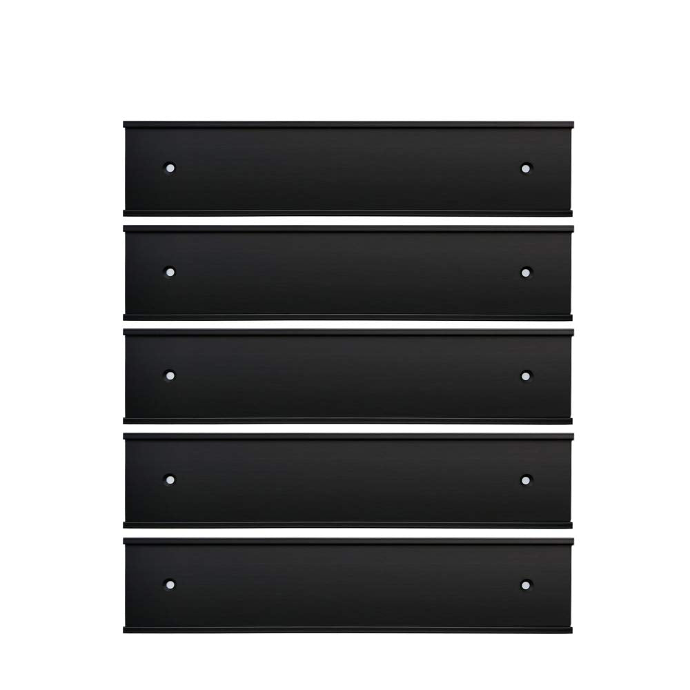 Nameplate Holder Wall or Door 5Pack Black 2“ × 8”