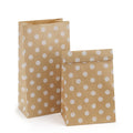 BagDream 4lb 5x2.95x9.45 Inches 100Pcs Kraft Paper Bags, Snack Bags, Bread Bag, Craft Bags, 100% Recycled Kraft Paper Brown Lunch Bags with White Dot
