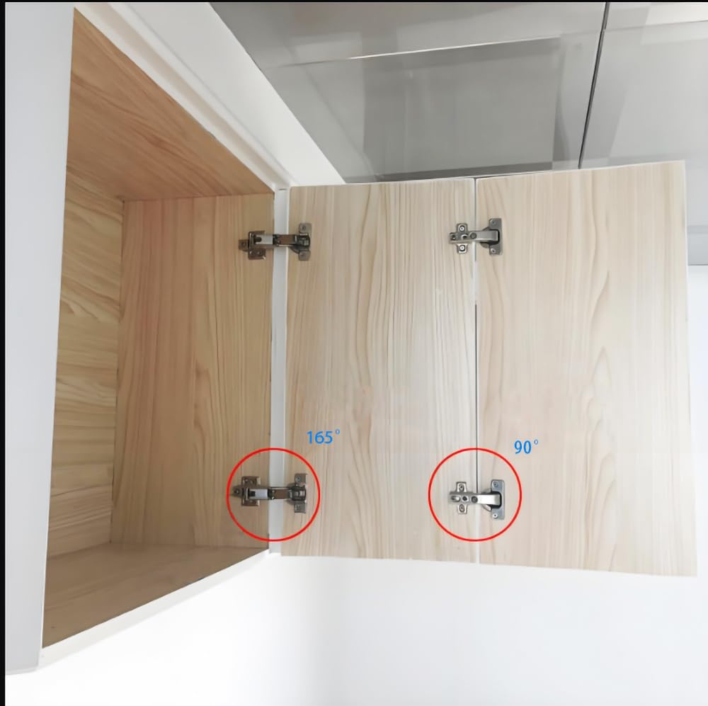 YUEZIYE-165 Degree Hidden Frameless Kitchen Cabinet Soft Close Hinge Very Suitable for Installing Fully Covered cabinets/Cabinet Folding/Corner Cabinet Folding, Wardrobe Doors, etc. (2 Packs)