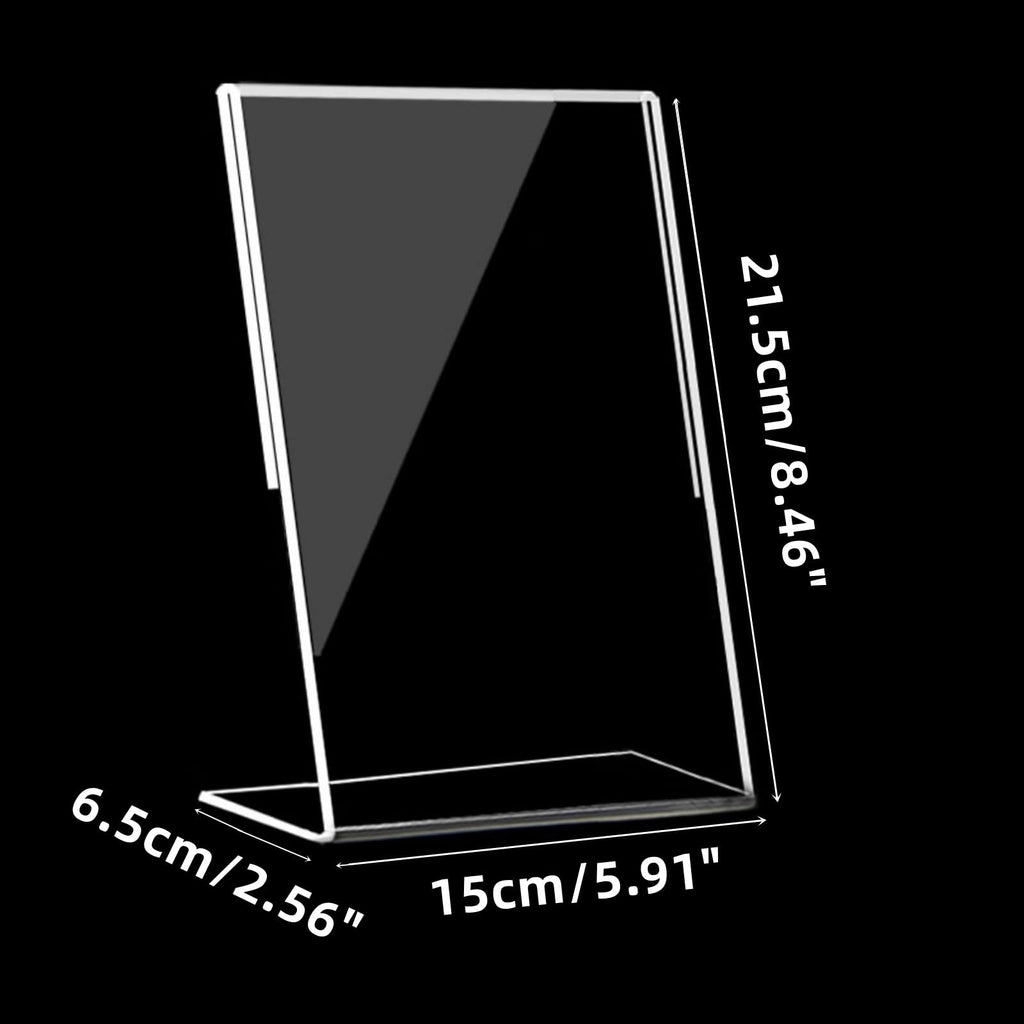 Acrylic Sign Holder, 3 Pack 5x7" Clear Display Table Sign Stand, L-Shape Plastic Message Board Stand for Exhibition, Office, Store, Restaurant