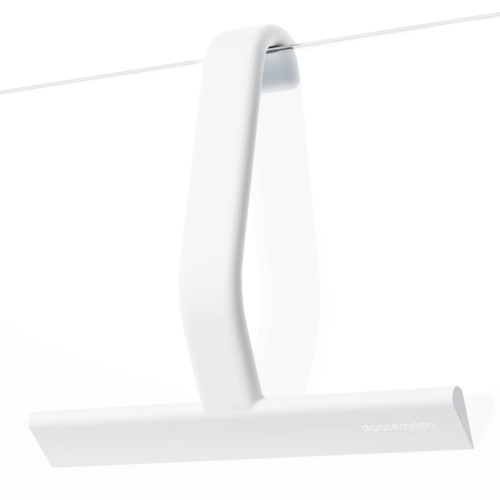dancemoon JustHang Shower Squeegee for Glass Doors, All-One-Piece Silicone with Built-in Hook Design for Easy Hanging, Household Window Mirror Squeegee for Bathroom, Glass, Tile Wall,Car 10-Inch White