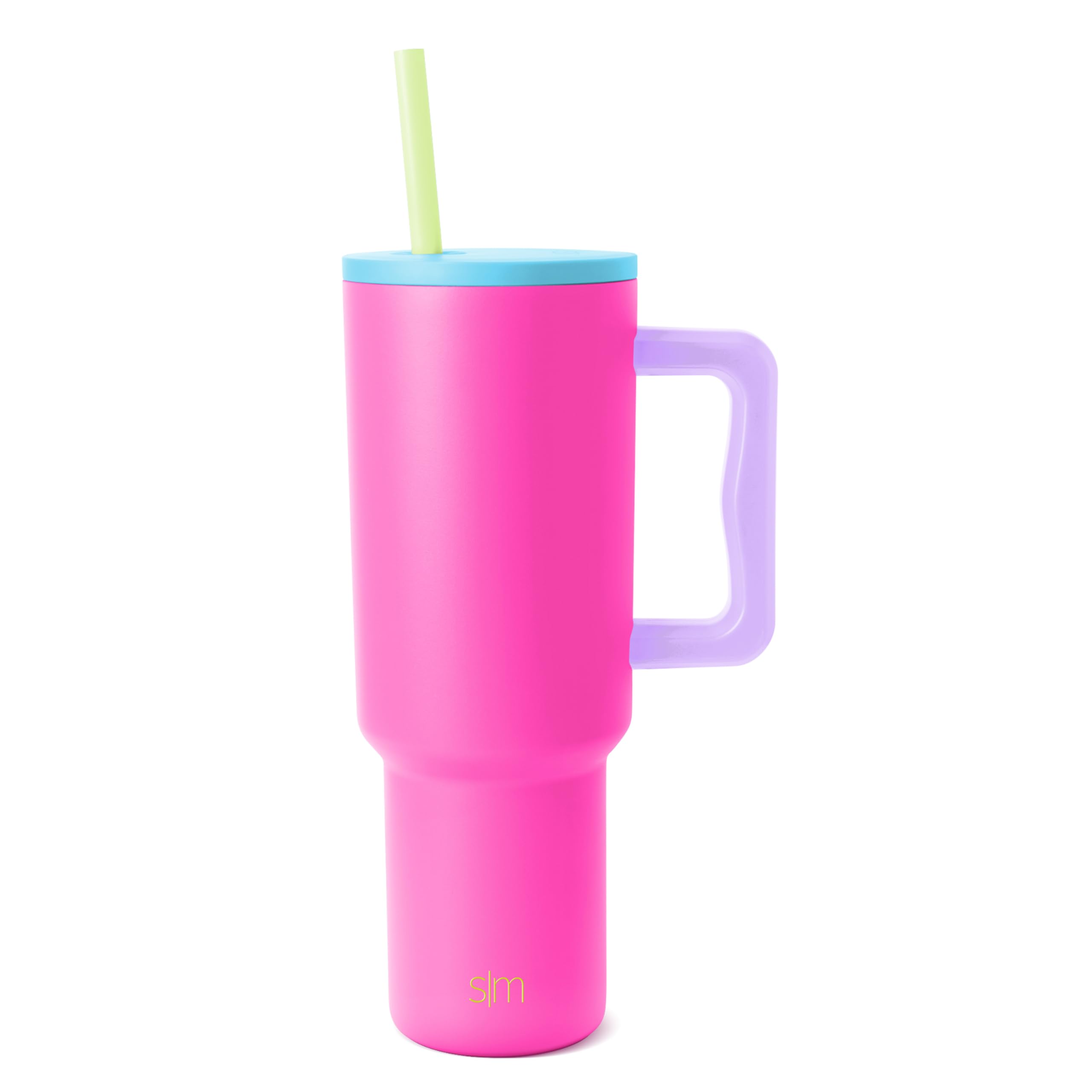 Simple Modern 40 oz Trek Tumbler with Handle and Straw | Insulated Stainless Steel Water Bottle Iced Coffee Cup Travel Mug | 40 oz | 80s Mix