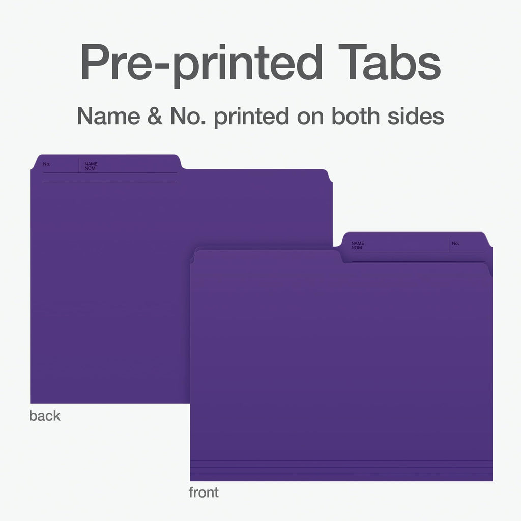 Pendaflex Colour File Folders, 1/2 Cut Tab, Letter, Violet, 100/Box