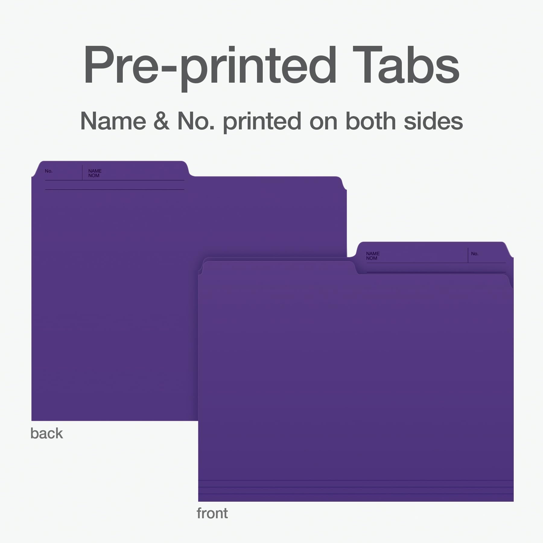 Pendaflex Colour File Folders, 1/2 Cut Tab, Letter, Violet, 100/Box
