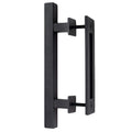 Hedume 12" Sliding Barn Door Handle Pull and Flush Hardware Set, Heavy Duty Solid Carbon Steel Rustic Style, Fit Doors Up to 1 3/4"