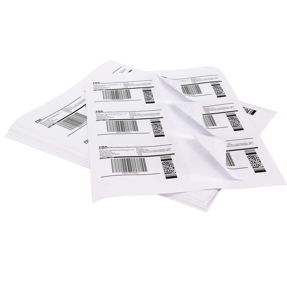 3-1/3" x 4" Shipping Address Labels 600 Label Stickers Paper for Laser/Inkjet Printer 6 per Page Printable Mailing Labels, FBA Box Labels - Matte, 100 Sheets