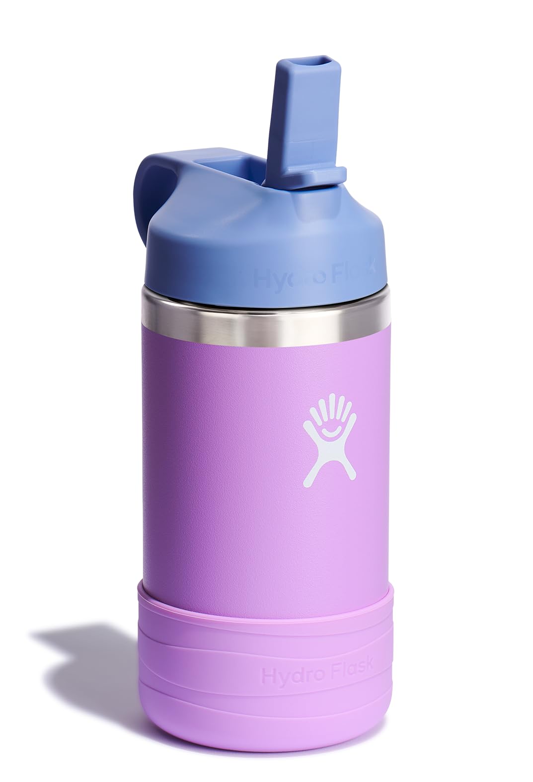 Hydro Flask 12 Oz Kids Stainless Steel Wide Mouth Water Bottle with Straw Cap and Boot, Anemone