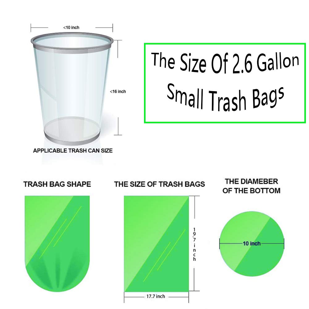 200Counts 2.6Gallon Compost Bags,10L composte bag kitchen,Organic bag,Sacs compost,Small green bin bag,Compostable Liner Bags for Compost Bin,Biodegradable bag for Food Scrap