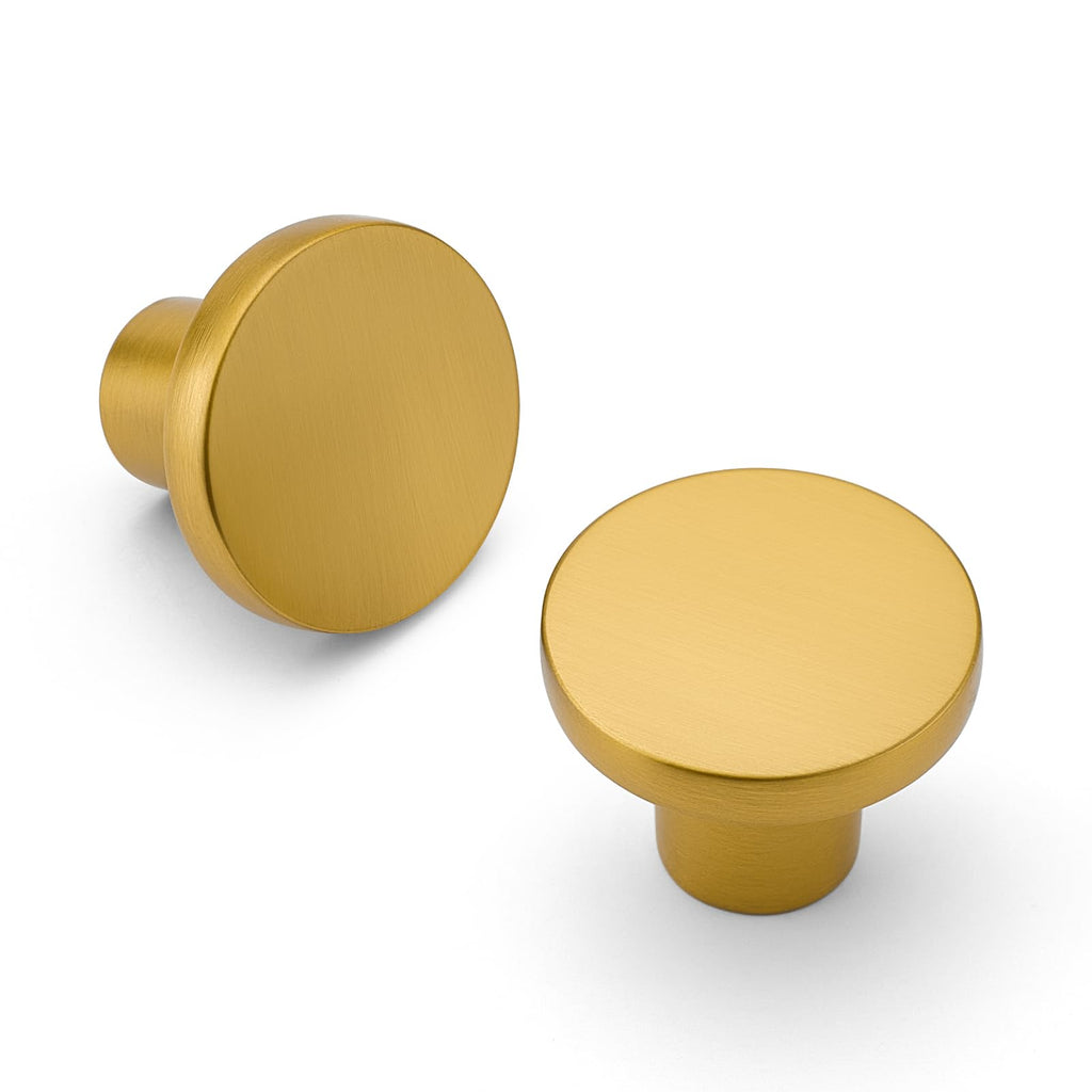 HOME EDIT 15 Pack Solid Brushed Gold Kitchen Cabinet Knobs Metal Drawer Dresser Gold Knobs Brass Drawer Pulls Door Knobs
