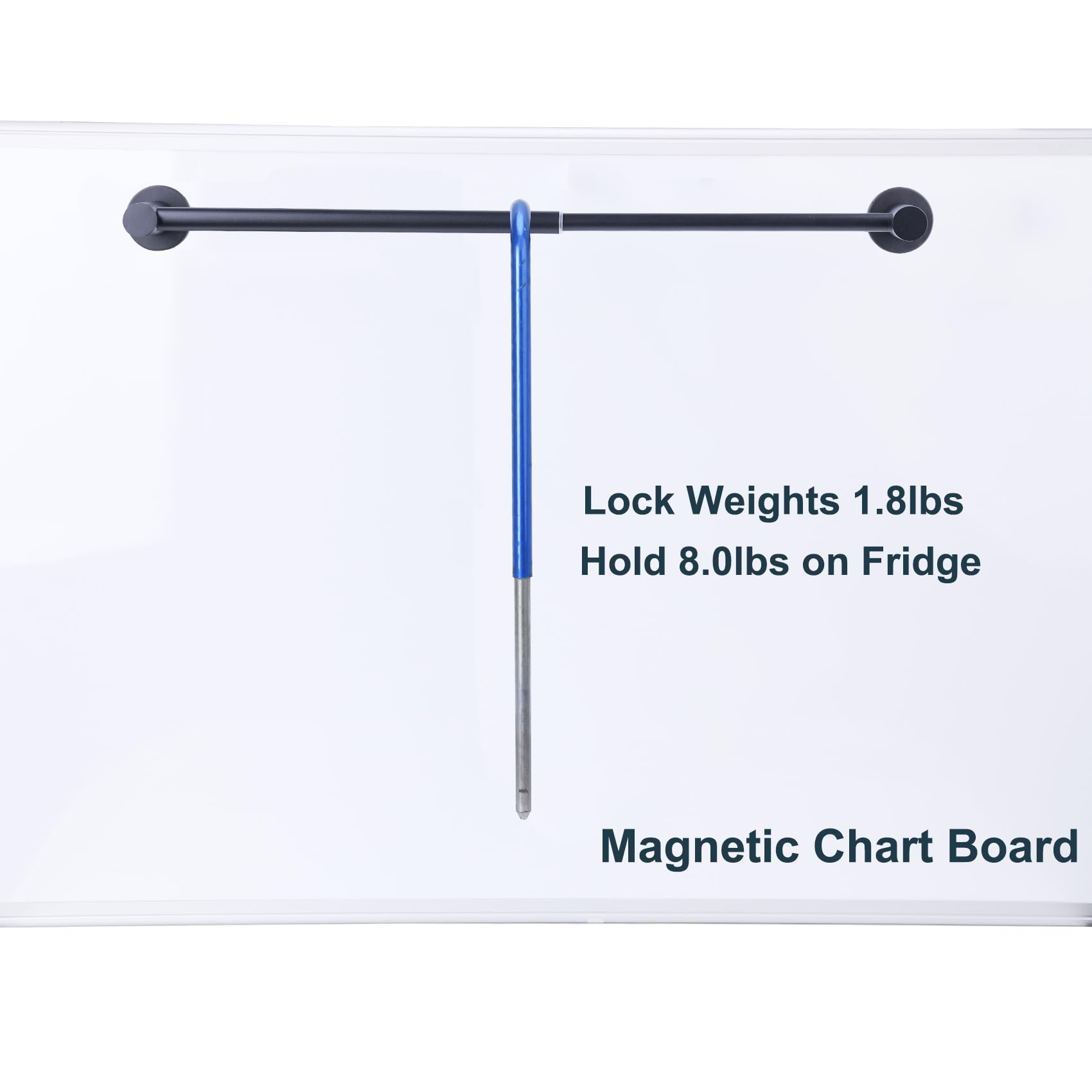 10-18 inches Adjustable Magnetic Towel Bar for Refrigerator, Magnetic Rod for Classroom Whiteboard, Magnet Towel Holder Towel Hook Hanger for Kitchen Dishwasher, Laundry Washer, Black, Pack of 1
