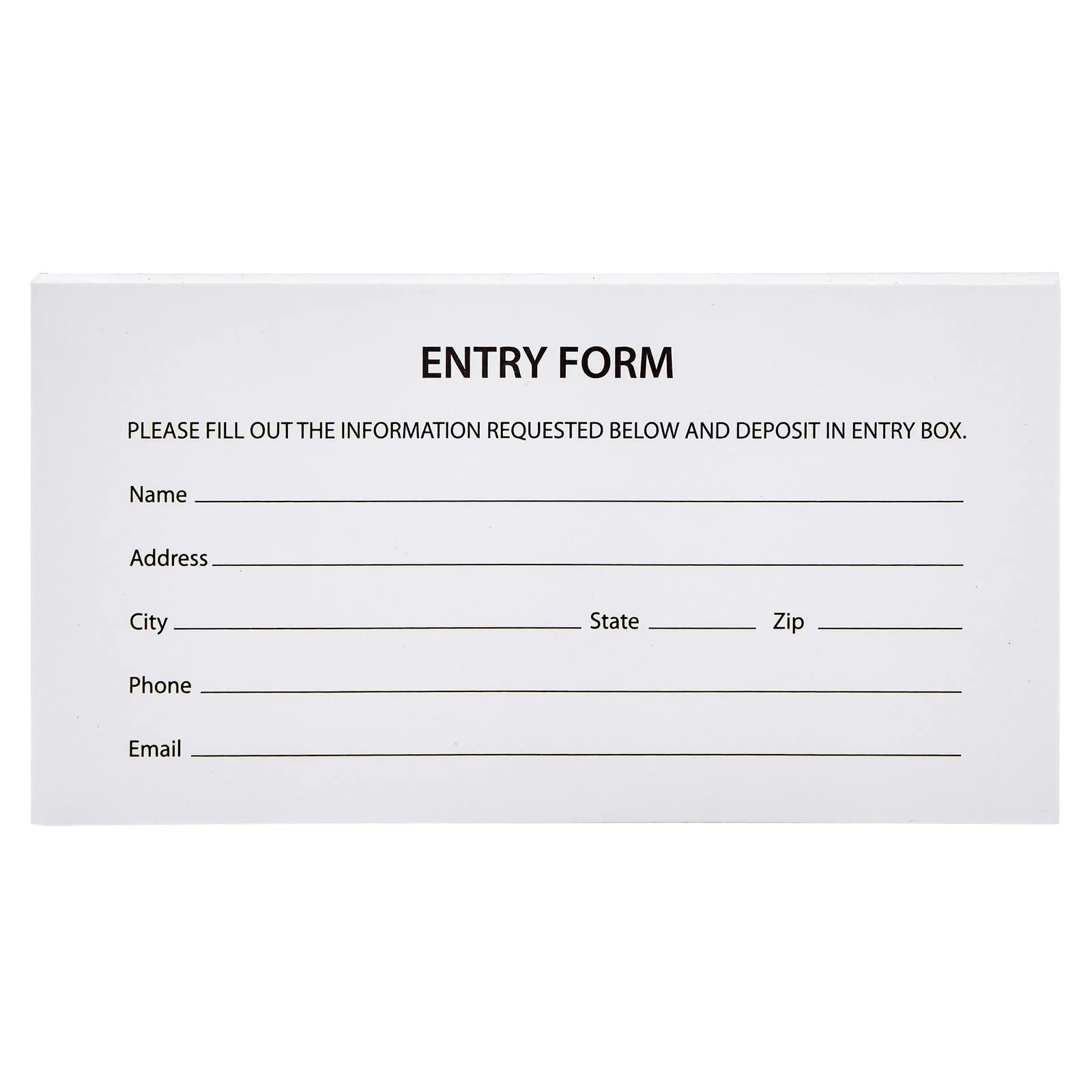 2000 Raffle Ticket Sheets, Blank Entry Forms for Contests, School Events (White, 20 Pads)