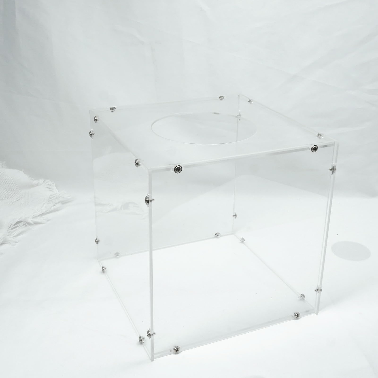 SHUMEI Clear Acrylic Multi Function Box - Raffle Suggestion Ballot Tip Donation Box for Parties Events Fundraisers Business Offices Stores