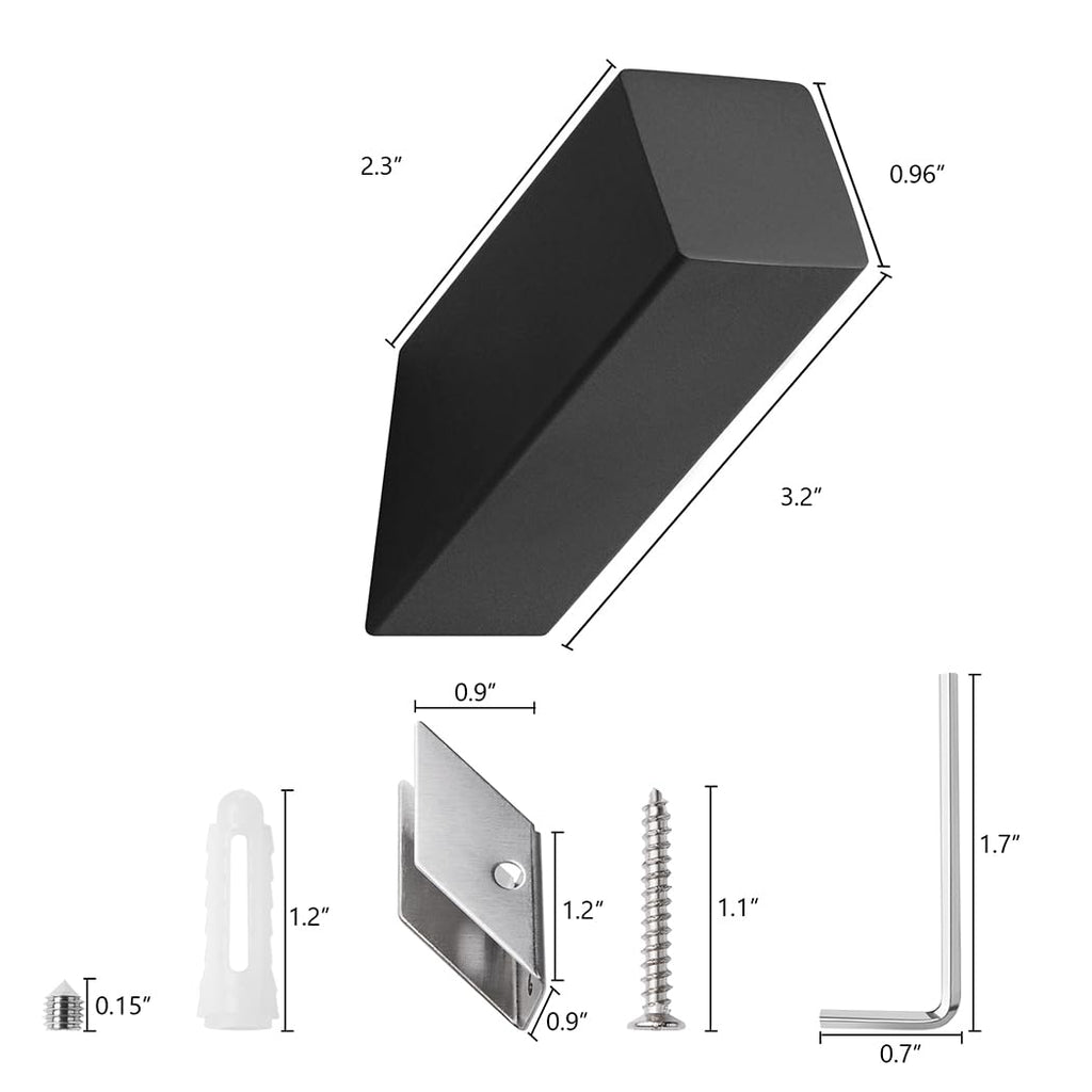 NINETREX Black Towel Hook SUS 304 Stainless Steel Modern Matte Black Wall Hook Heavy Duty Robe Hook for Bathroom Livingroom Wall Mounted 4 Pack