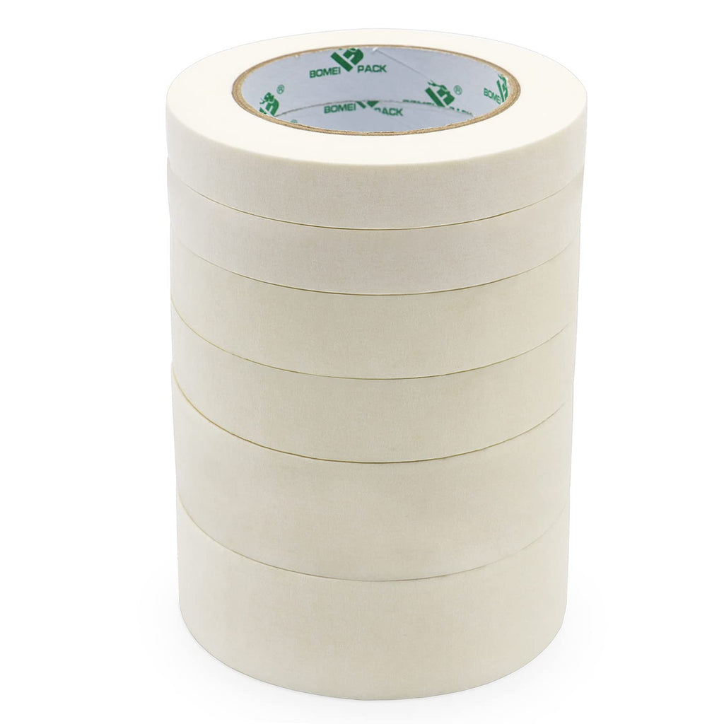 BOMEI PACK Masking Tape, 18mm, 24mm and 36mm x 55m, 6 Rolls for General Painting