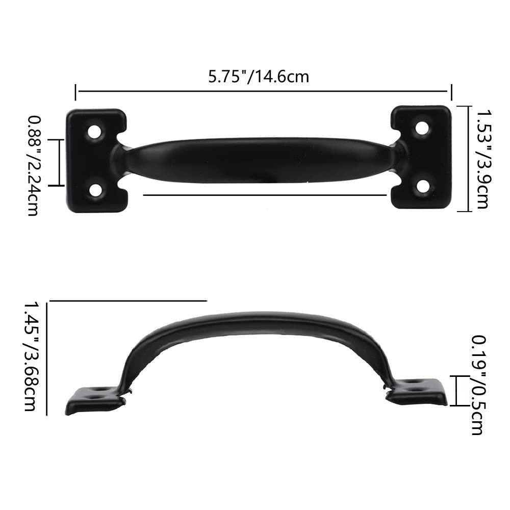 HOME MASTER HARDWARE 6" Gate Tee Hinge, Latch and Pull Set Gate Hardware Kit with Screws for Outdoor Fence Swing Gate Black Finish