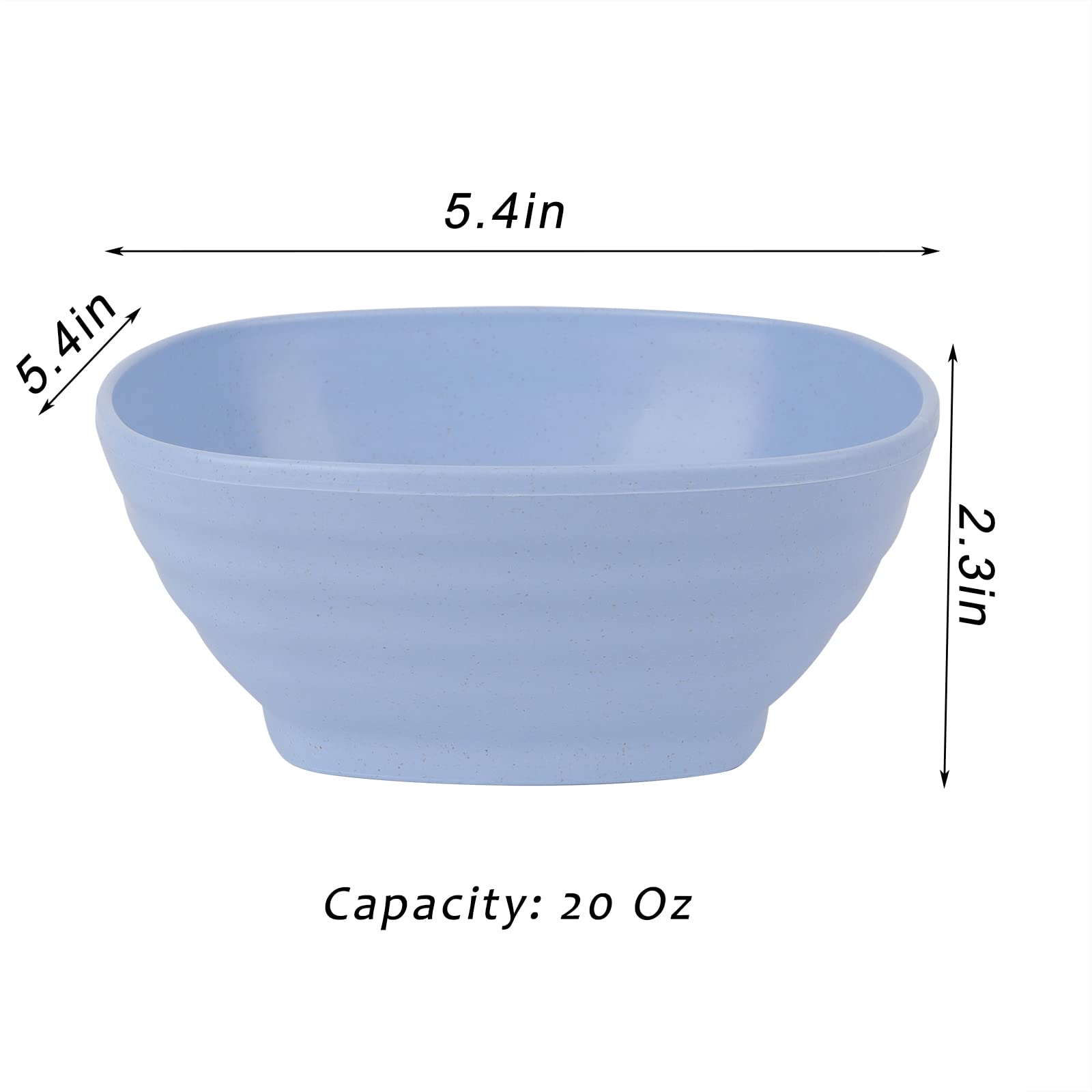 SOUJOY 20 Pack Unbreakable Cereal Bowls, 20 Oz Wheat Straw Bowls, Reusable Soup Bowls for Snacks, Rice, Condiments, Side Dishes, Ice Cream, Microwave and Dishwasher Safe