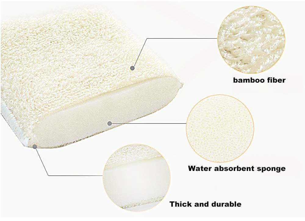 UKEENOR Natural Bamboo Sponges Kitchen Cleaning Sponges Dish Sponges Reusable Dish Washing Sponges Super Absorbent Eco Friendly 10 Packs