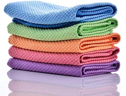 Shiny Wipes, Reusable Microfiber Towels Roll Streak Free Cleaning Cloths, 2023 New Shiny Wipes Cleaning Cloths Fish Scale Cleaning Cloth FJIUMOZEN (5pcs)