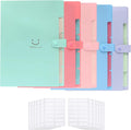 KYJ-UP 5 Pack Expanding File Folders with 168 pcs Labels, Accordion Document Organizer with 5-Pocket,A4 Letter Size with Snap Closure for School and Office