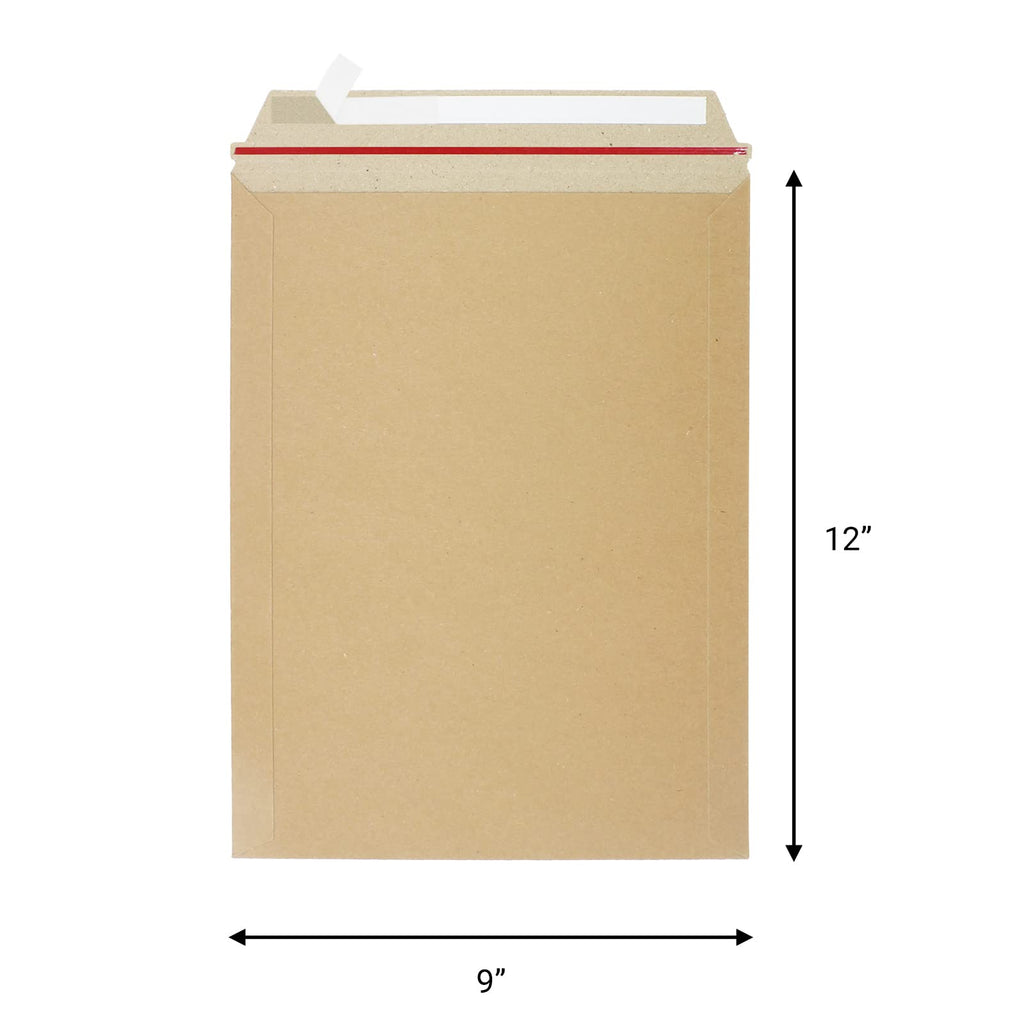 zmybcpack 50 Pack 9X12 inch Self Seal Rigid Mailer, Photo Document Mailers Stay Flat Kraft Cardboard Envelopes Photography Rigid Mailers for CD, Photos, Document (Kraft Brown)
