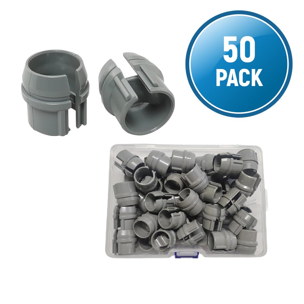 (Pack of 50) Axiomdeals 1/2" Plastic Cable Connectors Non-Metallic Snap in Style for Romex 14/2-10/3, 14/2, 12/2, 14/3 AWG Electrical Wire ETL Approved for Potlights Gimbals Junction Boxes