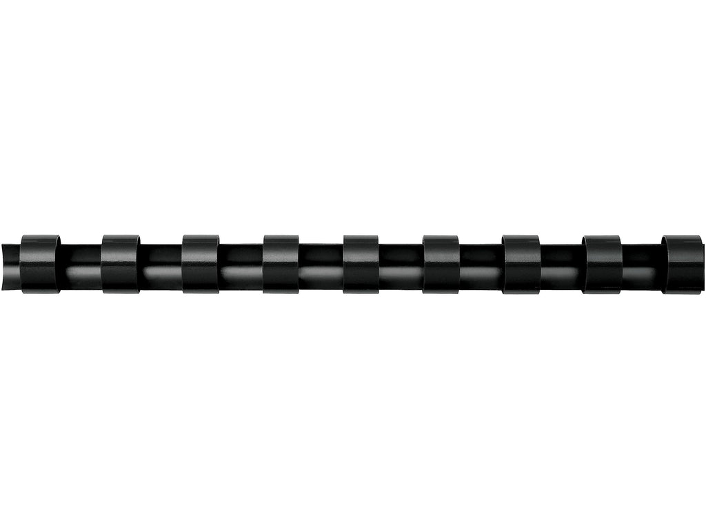 Fellowes Plastic Combs - 1/4", 20 Sheets, Black, 100 Pack, 52366