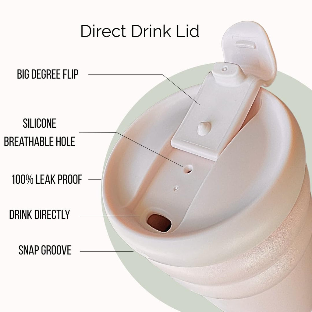 DRoche Travel Coffee Mug Tumbler with Flip Lid | Double Wall Insulated Stainless Steel Hot and Iced Coffee Cup | 20oz | BPA Free | Wide Mouth | Bubbles Collection (sugared Pink)