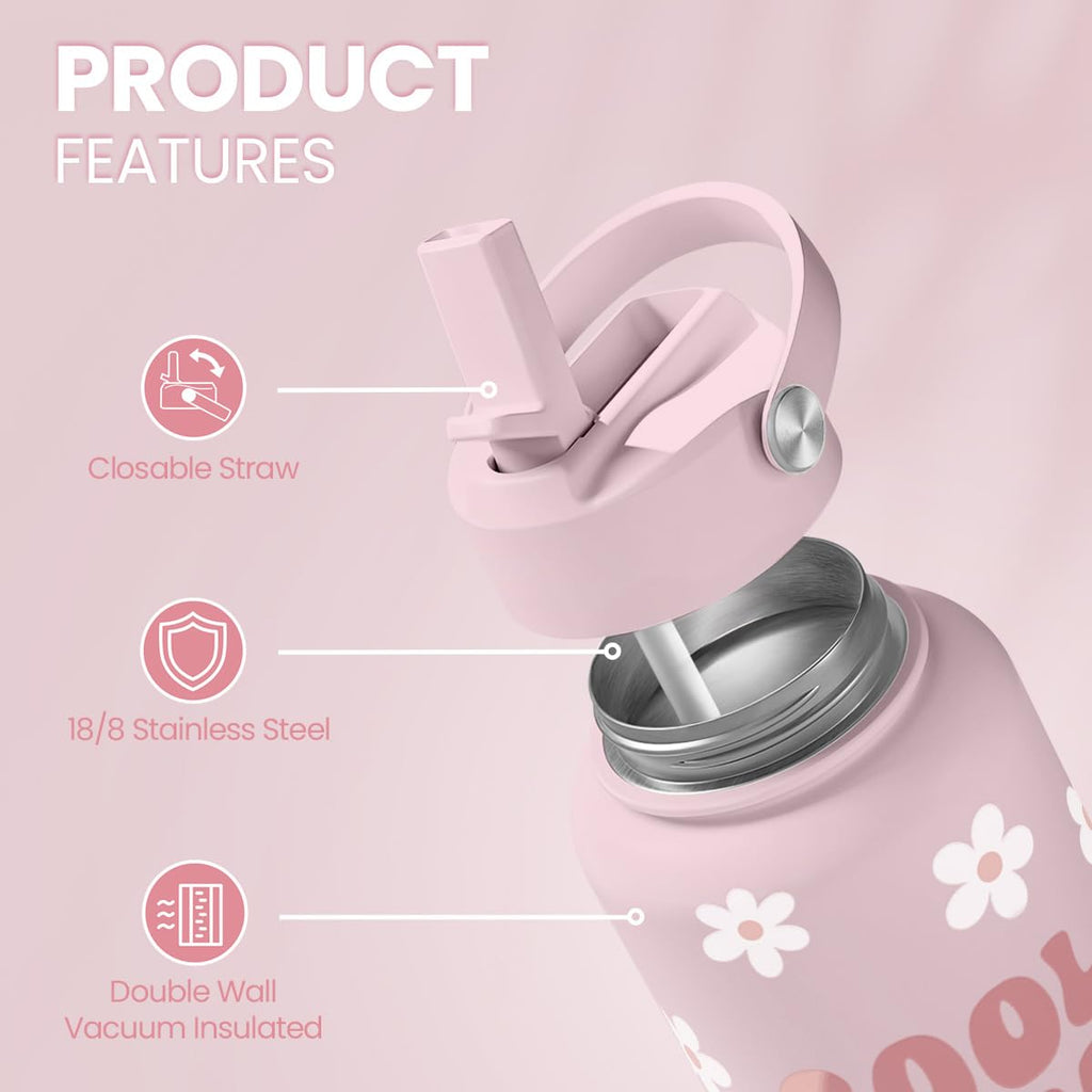 Mom Water Bottle, Cool Moms Club Bottles 32oz Stainless Steel Insulated with Lid, Mom Gifts from Daughter Son, Gifts for Mother's Day Christmas Birthday