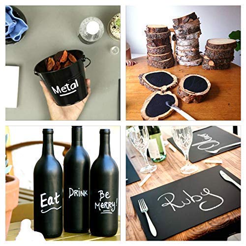 Chalkboard Blackboard Paint - Black 8.5oz (250 ml) - Brush on Wood, Metal, Glass, Wall, Plaster Boards Sign, Frame or Any Surface. Use with Chalk Pen Wet Erase, Safe and Non-Toxic. Matte Finish - Up to 32sf