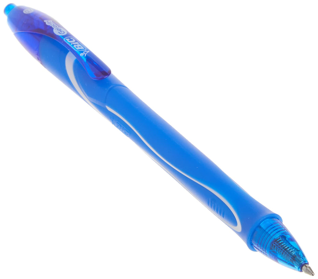 BIC Gelocity Quick Dry Blue Gel Pens, Medium Point (0.7mm), 12-Count Pack, Retractable Gel Pens With Comfortable Full Grip