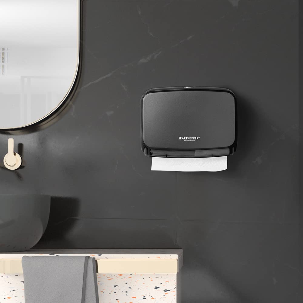Commercial Hand Paper Towel Dispenser,Wall-Mounted Bathroom Paper Towel Dispenser Tissues Box Holder Hand Towel Dispenser-Grey (Grey)