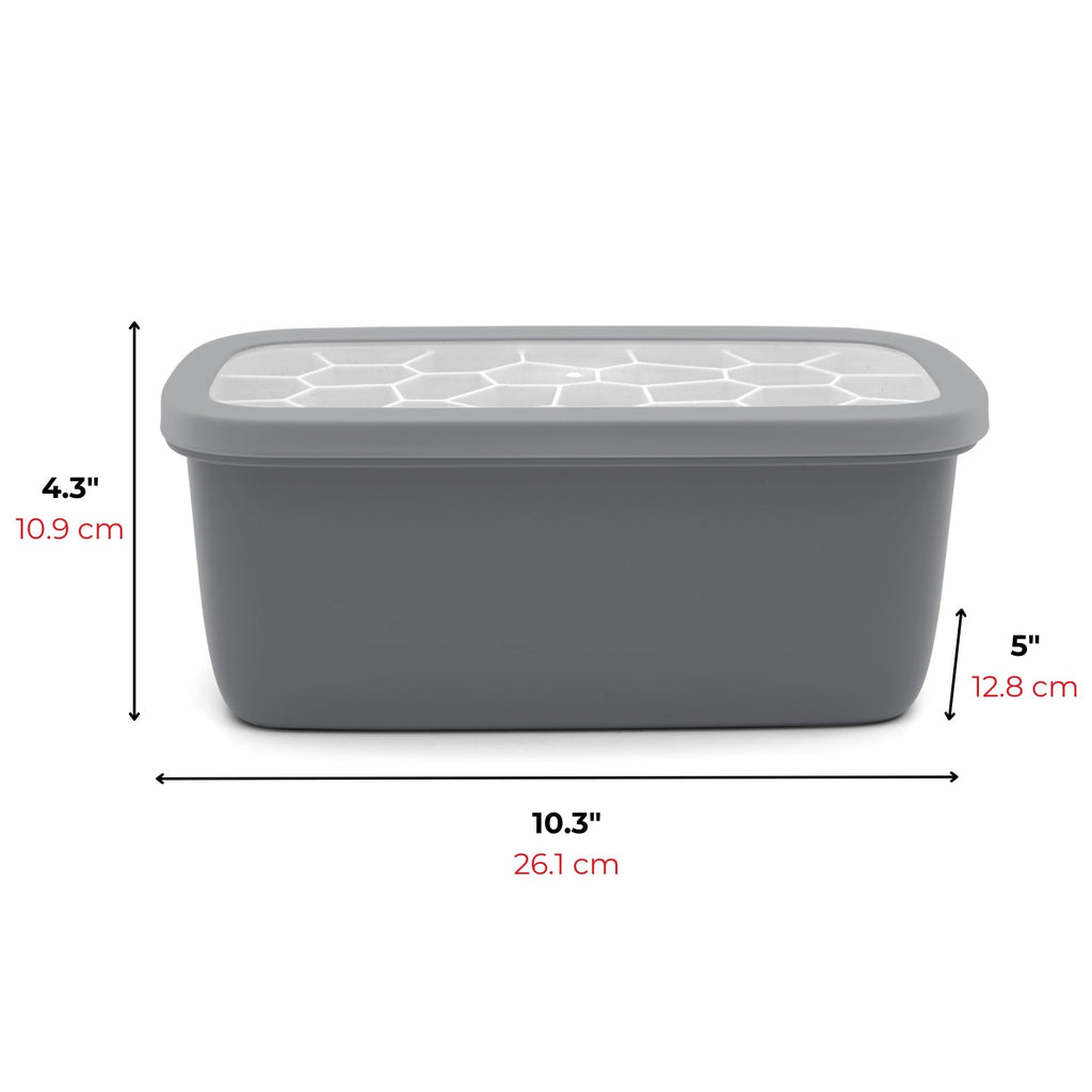 Starfrit Gourmet 4-Piece Ice Cube Set – Silicone Tray, Container and Scoop - Gray