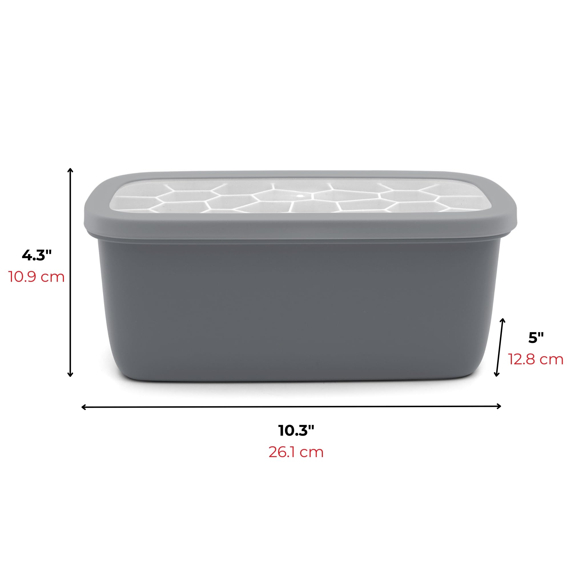 Starfrit Gourmet 4-Piece Ice Cube Set – Silicone Tray, Container and Scoop - Gray