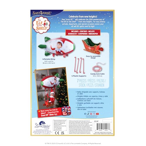 The Elf on The Shelf Polar Props Peppermint Blimp Ride – 20th Anniversary Scout Elf Accessory (Scout Elf Not Included)