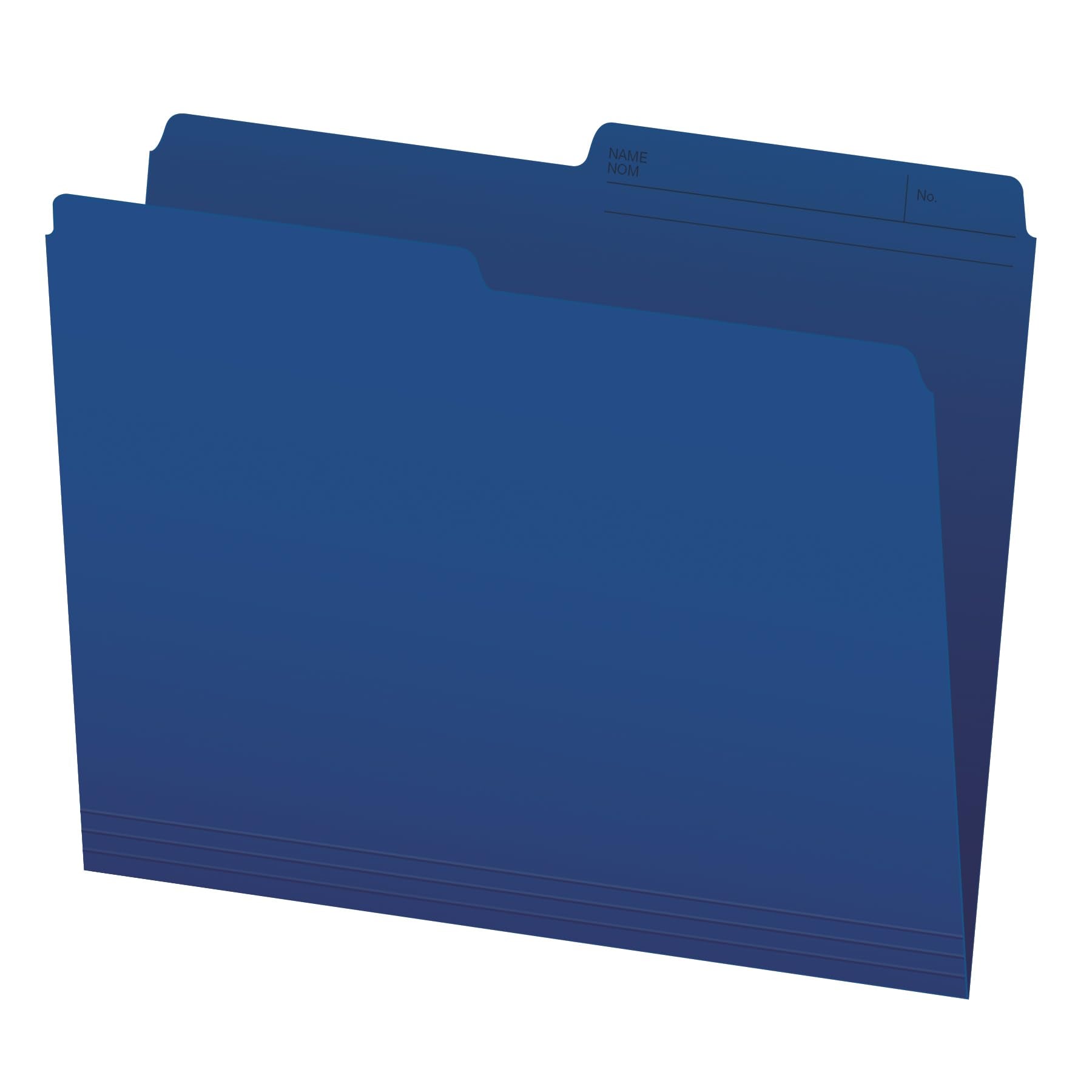 Pendaflex Color-Coded File Folders, 1/2 Cut Tab, Letter Size, Navy Blue, Box of 100