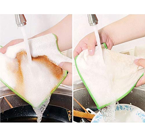 100% Bamboo Kitchen Dish Cloths Dish rags & Kitchen Wipes Odor Free,Washable, Absorbent, Sustainable, Durable 4 Larger & 4 Small,Total 8 Pack