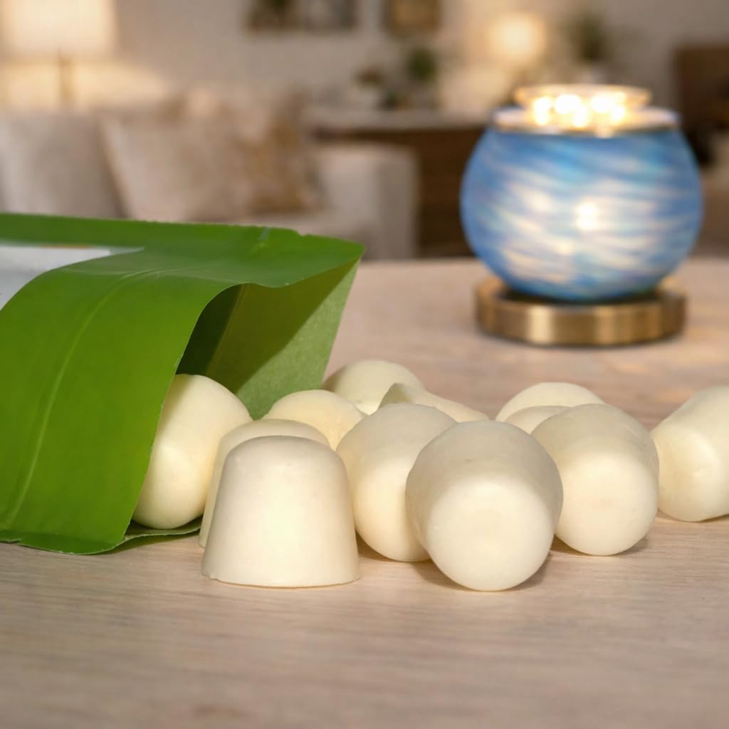 Lux Wax Melts Lemongrass Verbena Soy Wax Melt Dots – No Mess, Hand-Poured in Canada, Clean Strong Scent Throw, Eco Rice Paper Pouch, Works in All Wax Warmers