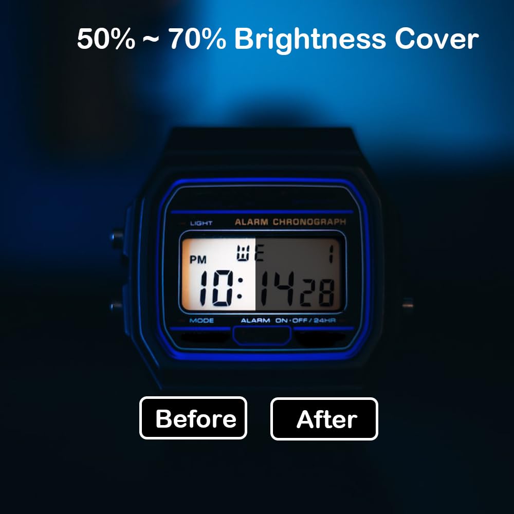 Light Blocking Tape - Adhesive Black Sheet for LCD Panels, Appliances, Lamp Strips, Cable - Blocks 50-70% of Light