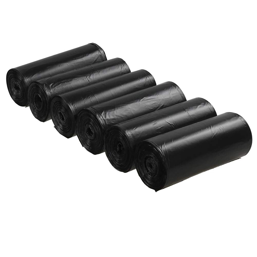 Ramddy 4 Gallon Trash Bags, Black Garbage Bags, 6 Rolls / 150 Counts