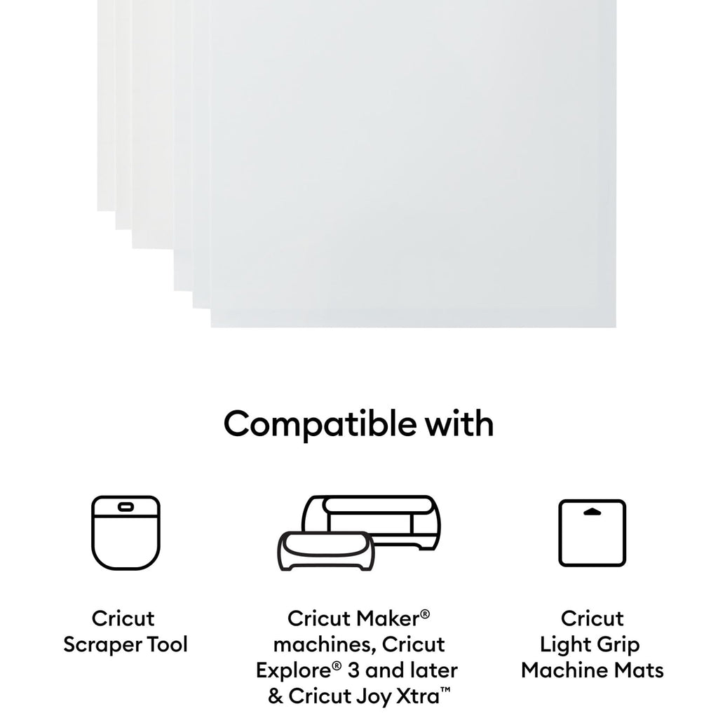 Cricut Printable Waterproof Sticker Set, 20 Transparent Sheets (8.5" x 11") - Compatible with Inkjet Printers - For Joy Xtra, Explore, & Maker Machines