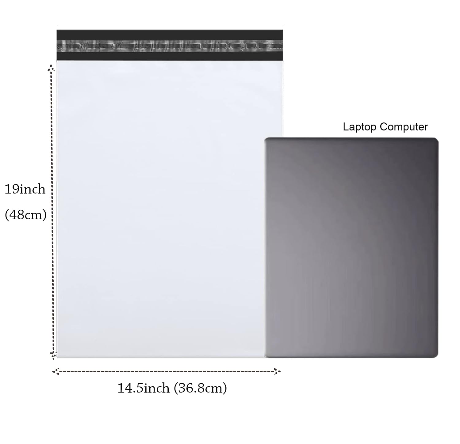 Packpal Poly Mailers 100 Pack Large White Shipping Bags 14.5x19 Inch, Strong Thick, Self-Seal Closure, Ideal for Mailing, Package Bags, Clothing， Small Business Use