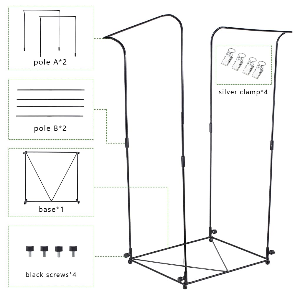 viterlight Trash Bag Holder, Metal Garbage Bag Holder, 30-45 Gallon Portable Trash Bag Holder Stand, Multi-use Leaf Bag Holder for Yard, Camping, Party, Wedding