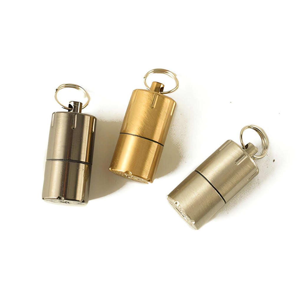 The World's Smallest Kerosene Lighter! Height 2.5cm/ 1.3cm Capsule Lighter Portable Metal Miniature EDC Gear Waterproof Tiny Peanut Lighter (Fuel not Included) (Mini 3 Pack)