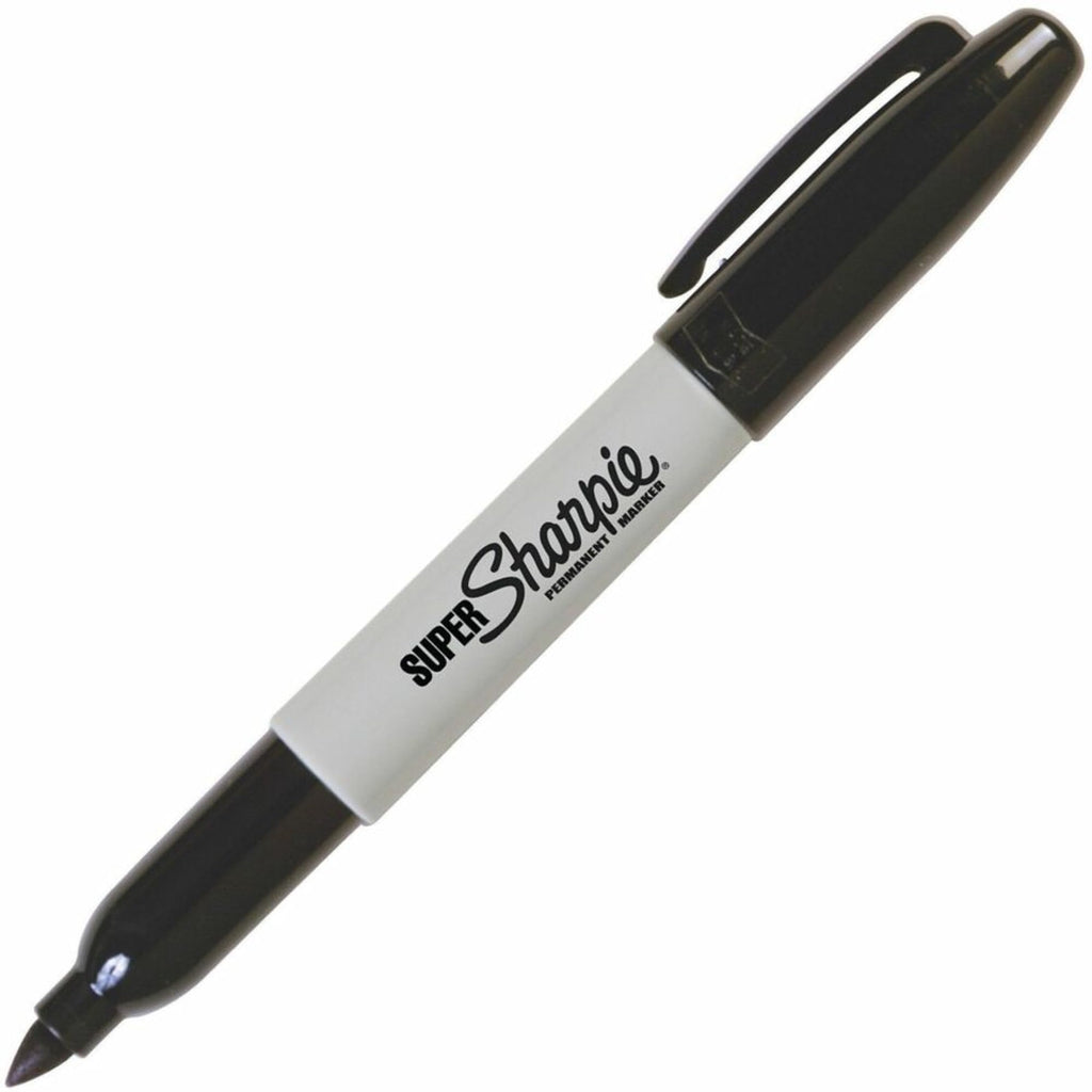 Sharpie Super Permanent Markers, Fine Point, Black, 12 Count