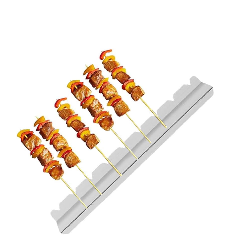 Stainless Steel Kebab Rack for BBQ Skewers, Shish Kabob Grilling Holder, 1 Pair