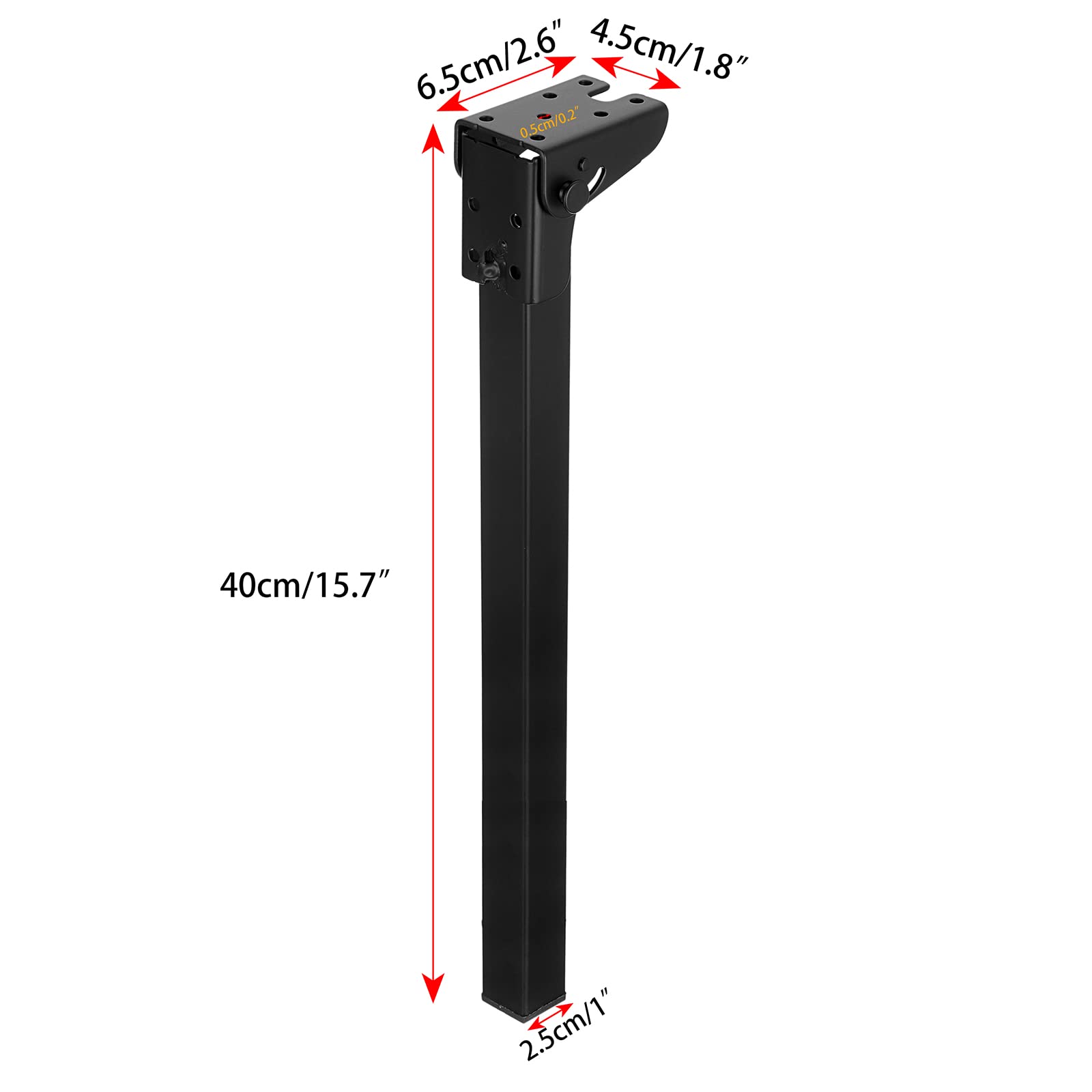 JuxYes 4 PCS Metal Folding Table Legs, Foldable Furniture Legs Heavy Duty Hairpin Table Legs Desk Legs Height 400mm/16 inch with Mounting Screws, Black