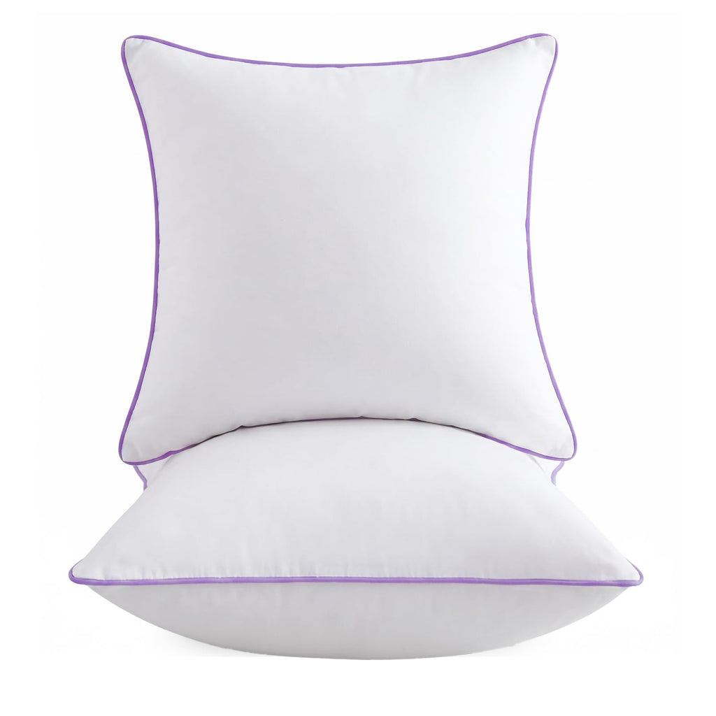 Wuuyuef 18x18 Pillow Inserts Set of 2, Square Decorative Throw Pillow Stuffers, Hypoallergenic Down Alternative Filling for Sofa - White
