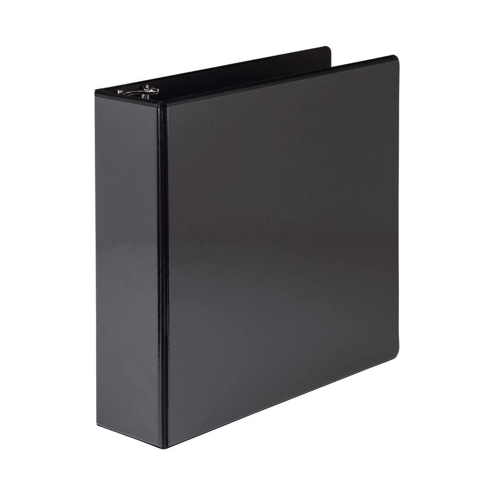 Samsill 4 Inch 3 Ring Binder, Made in USA, Economy Round Ring, Clear View Cover, 675 Sheet Capacity - for School, Home, Office - Charcoal Black